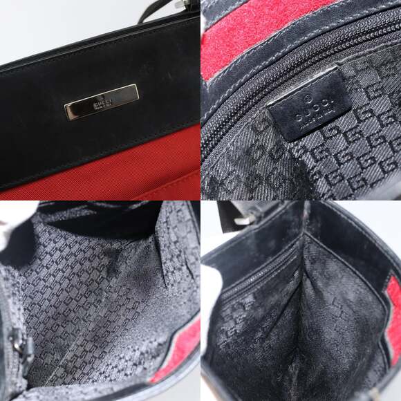 GUCCI Shoulder Bag Nylon Red Silver 019 019 - Picture 11 of 12